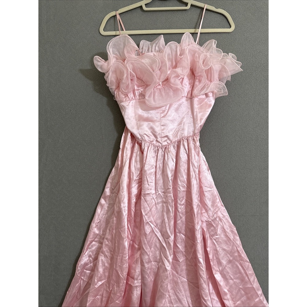 Elegant Pink Ruffle Maxi Dress